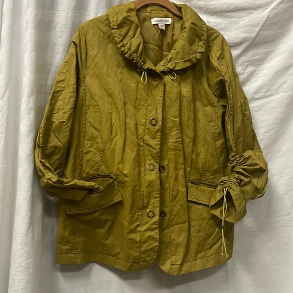 Coldwater Creek olive colored Jacket p14 - Picture 1 of 3